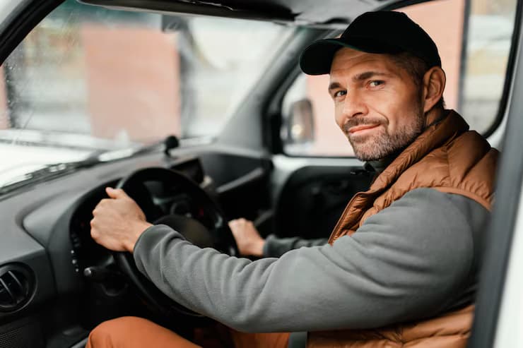 Driver booking mobile vehicle service with the Uptime Crew app